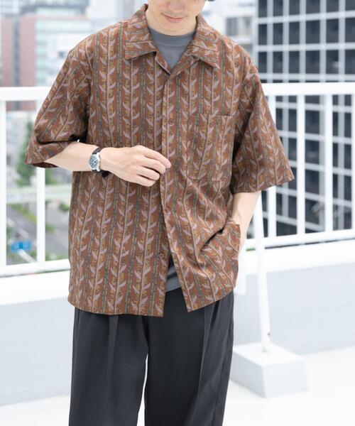 ITEMS URBANRESEARCH(アイテムズ アーバンリサーチ)の「リーフプリントオープンカラー半袖シャツ(シャツ/ブラウス・メンズ・ブラウン/ブラック/ベージュ・LARGE/MEDIUM)」の19枚目の写真