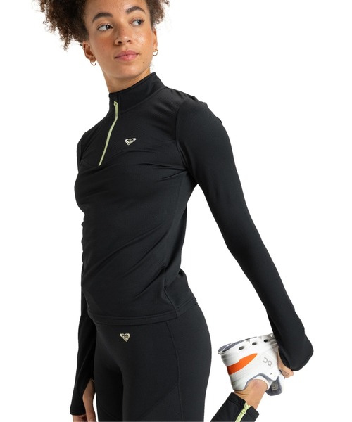 ROXY（ロキシー）の「WAVES OF WARMTH ZIP /ロキシー裏起毛ハーフジップタイトフィットトップス（その他トップス・レディース・ブラック・SMALL/X-SMALL）」の6枚目の写真