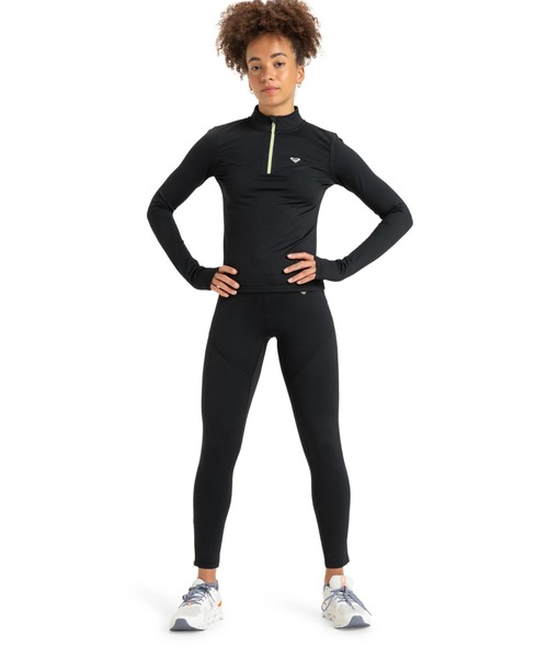 ROXY（ロキシー）の「WAVES OF WARMTH ZIP /ロキシー裏起毛ハーフジップタイトフィットトップス（その他トップス・レディース・ブラック・SMALL/X-SMALL）」の2枚目の写真