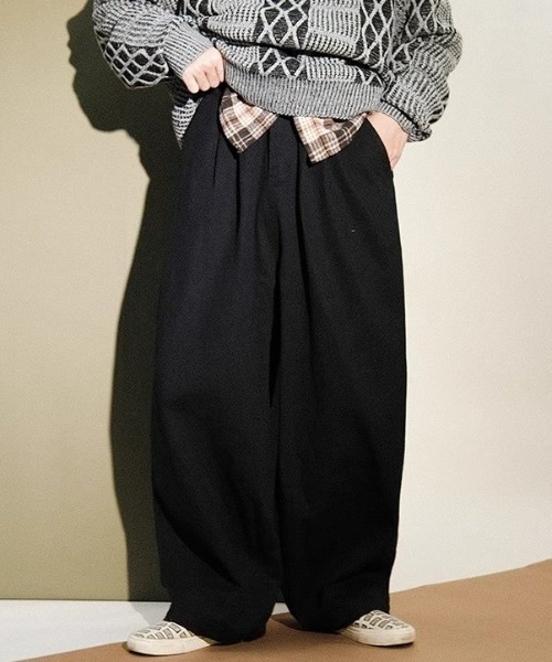 Bling Leads（ブリングリーズ）の「Z)【BLINGLEADS】ABM21301 DENIM WIDE PANT（デニムパンツ・メンズ・ブラック・FREE）」の3枚目の写真