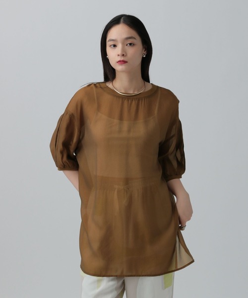 LEPSIM（レプシィム）の「シアーリブチュニックワンピース　452355（チュニック・レディース・アイボリー/ブラック/ブラウン・FREE）」の3枚目の写真