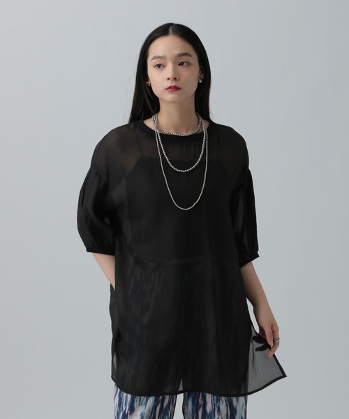 LEPSIM（レプシィム）の「シアーリブチュニックワンピース　452355（チュニック・レディース・アイボリー/ブラック/ブラウン・FREE）」の18枚目の写真