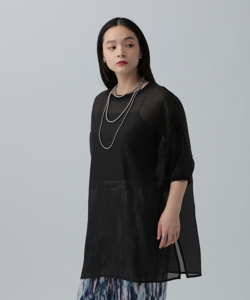 LEPSIM（レプシィム）の「シアーリブチュニックワンピース　452355（チュニック・レディース・アイボリー/ブラック/ブラウン・FREE）」の17枚目の写真