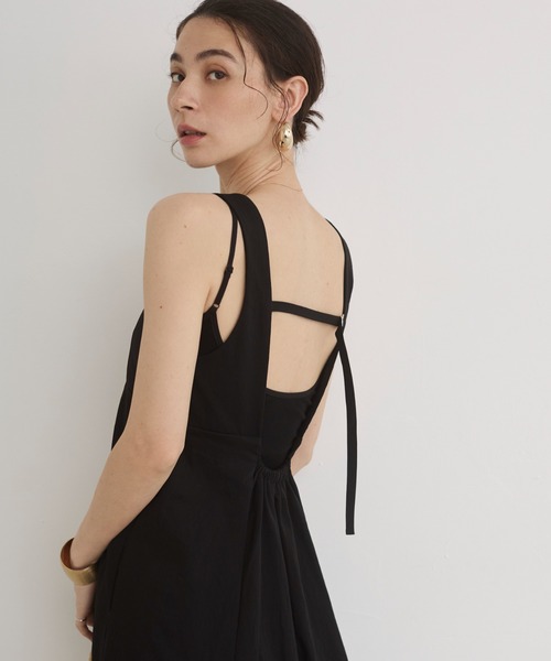 美品　アニエスベーアンファン　プリーツ　ワンピース　ジャンバースカート セール】バックオープン フレア ロング ワンピース / ジャンパー