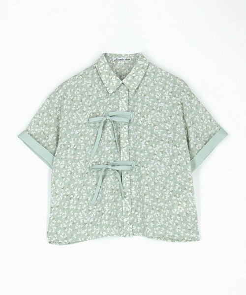 NICOLE CLUB(ニコル クラブ)の「フロントリボンブラウス(シャツ/ブラウス・レディース・ブラック/ベージュ/グリーン・MEDIUM)」の5枚目の写真