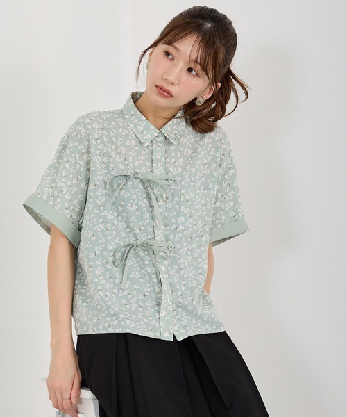 NICOLE CLUB(ニコル クラブ)の「フロントリボンブラウス(シャツ/ブラウス・レディース・ブラック/ベージュ/グリーン・MEDIUM)」の22枚目の写真