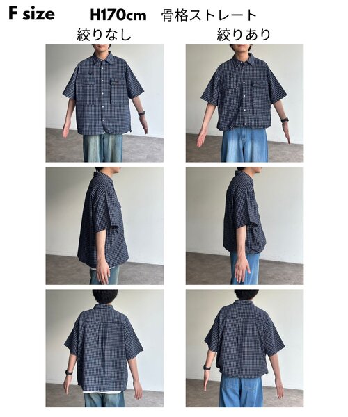 ※値下げ中※ CPCM 半袖チェックフィッシングシャツ ブルー 半袖チェックフィッシングシャツ（シャツ/ブラウス）｜CPCM