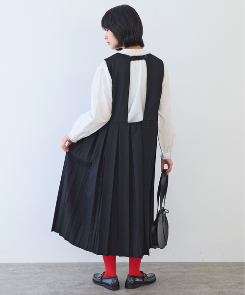 bulle de savon（ビュルデサボン）の「△2/60 サキソニー プリーツワンピース（ワンピース・レディース・ダークブラウン/ブラック・FREE）」の2枚目の写真