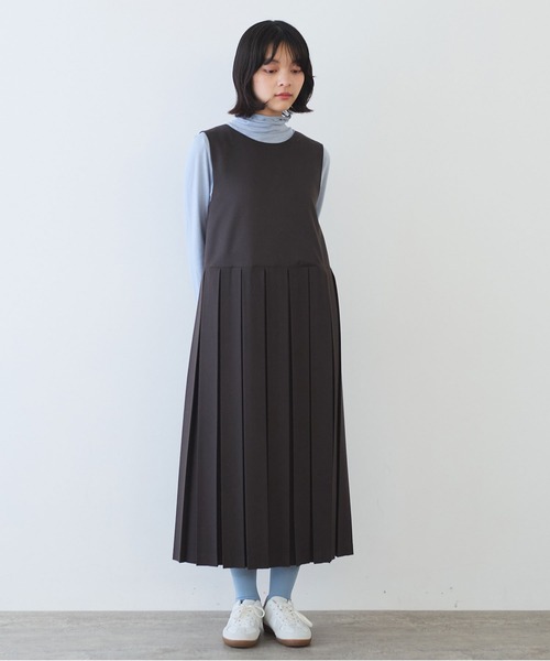 bulle de savon（ビュルデサボン）の「△2/60 サキソニー プリーツワンピース（ワンピース・レディース・ダークブラウン/ブラック・FREE）」の3枚目の写真
