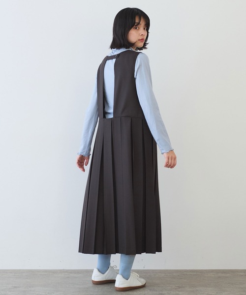 bulle de savon（ビュルデサボン）の「△2/60 サキソニー プリーツワンピース（ワンピース・レディース・ダークブラウン/ブラック・FREE）」の4枚目の写真