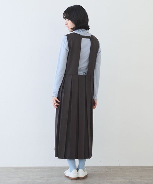 bulle de savon（ビュルデサボン）の「△2/60 サキソニー プリーツワンピース（ワンピース・レディース・ダークブラウン/ブラック・FREE）」の6枚目の写真