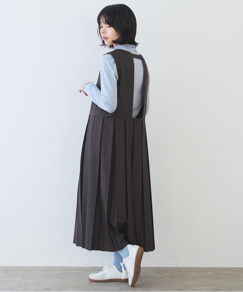 bulle de savon（ビュルデサボン）の「△2/60 サキソニー プリーツワンピース（ワンピース・レディース・ダークブラウン/ブラック・FREE）」の7枚目の写真