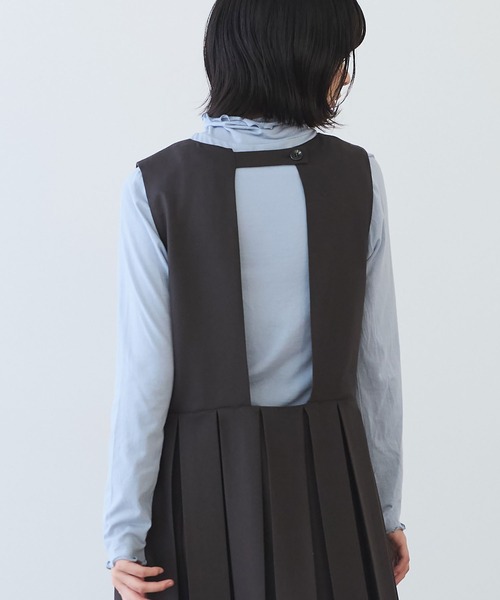 bulle de savon（ビュルデサボン）の「△2/60 サキソニー プリーツワンピース（ワンピース・レディース・ダークブラウン/ブラック・FREE）」の8枚目の写真