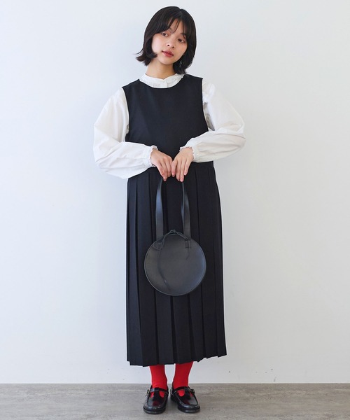 bulle de savon（ビュルデサボン）の「△2/60 サキソニー プリーツワンピース（ワンピース・レディース・ダークブラウン/ブラック・FREE）」の11枚目の写真