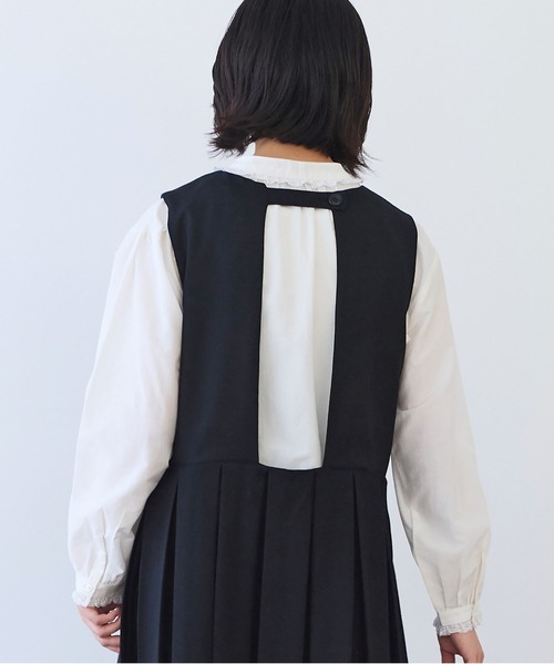 bulle de savon（ビュルデサボン）の「△2/60 サキソニー プリーツワンピース（ワンピース・レディース・ダークブラウン/ブラック・FREE）」の15枚目の写真