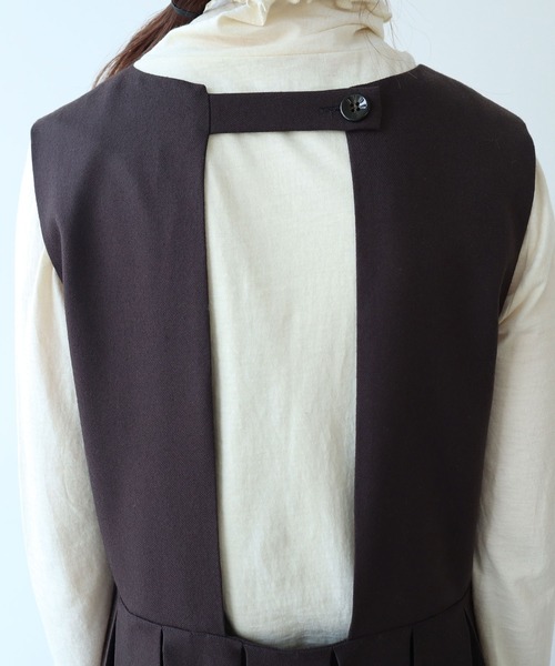 bulle de savon（ビュルデサボン）の「△2/60 サキソニー プリーツワンピース（ワンピース・レディース・ダークブラウン/ブラック・FREE）」の21枚目の写真