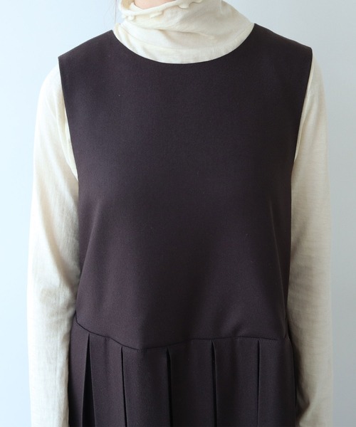 bulle de savon（ビュルデサボン）の「△2/60 サキソニー プリーツワンピース（ワンピース・レディース・ダークブラウン/ブラック・FREE）」の20枚目の写真