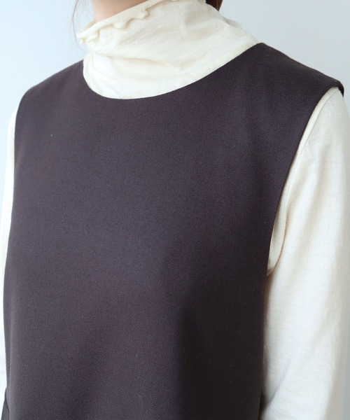 bulle de savon（ビュルデサボン）の「△2/60 サキソニー プリーツワンピース（ワンピース・レディース・ダークブラウン/ブラック・FREE）」の22枚目の写真