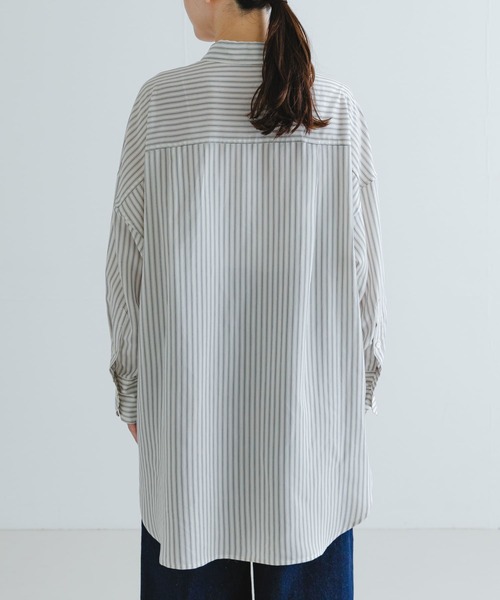 URBAN RESEARCH（アーバンリサーチ）の「new basic　レーヨンシルクストライプオーバーシャツ（シャツ/ブラウス・レディース・ブラック系その他/レッド系その他・FREE）」の11枚目の写真