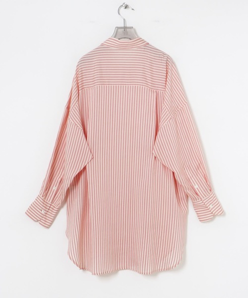 URBAN RESEARCH（アーバンリサーチ）の「new basic　レーヨンシルクストライプオーバーシャツ（シャツ/ブラウス・レディース・ブラック系その他/レッド系その他・FREE）」の15枚目の写真