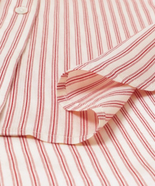 URBAN RESEARCH（アーバンリサーチ）の「new basic　レーヨンシルクストライプオーバーシャツ（シャツ/ブラウス・レディース・ブラック系その他/レッド系その他・FREE）」の16枚目の写真