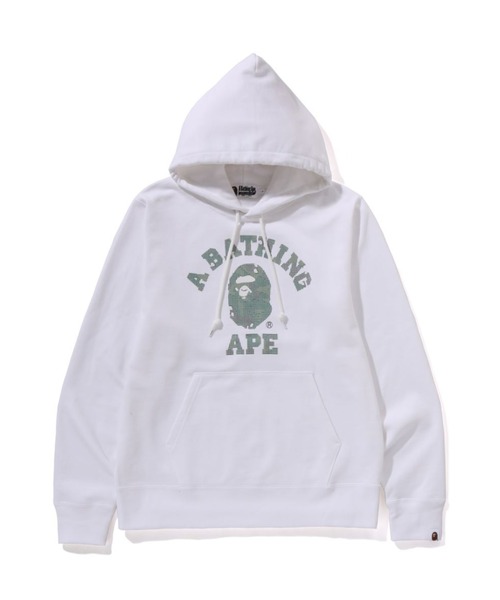 A BATHING APE(アベイシングエイプ)の「BITMAP COLLEGE PULLOVER HOODIE(パーカー・メンズ・オリーブ/ホワイト・LARGE/X-LARGE)」の2枚目の写真