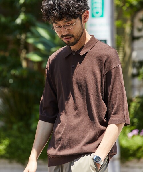 FREAK'S STORE（フリークスストア）の「SUPER ICE KNIT POLO SHIRT/スーパーアイス ショートスリーブ ポロネック ニット（ポロシャツ・メンズ・チャコール/ブラウン/ブラック/ブルー・LARGE/MEDIUM）」の20枚目の写真