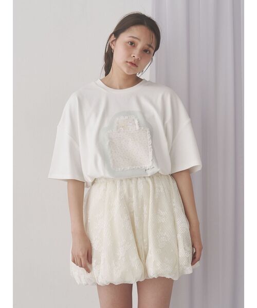 merry jenny（メリージェニー）の「ぬいぐるみたちのdream Tee（Tシャツ/カットソー・レディース・ピンク/オフホワイト・FREE）」の4枚目の写真