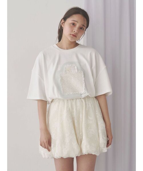 merry jenny（メリージェニー）の「ぬいぐるみたちのdream Tee（Tシャツ/カットソー・レディース・ピンク/オフホワイト・FREE）」の7枚目の写真