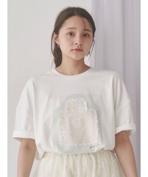 merry jenny（メリージェニー）の「ぬいぐるみたちのdream Tee（Tシャツ/カットソー・レディース・ピンク/オフホワイト・FREE）」の9枚目の写真