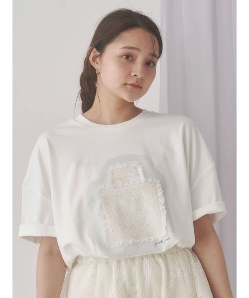 merry jenny（メリージェニー）の「ぬいぐるみたちのdream Tee（Tシャツ/カットソー・レディース・ピンク/オフホワイト・FREE）」の10枚目の写真