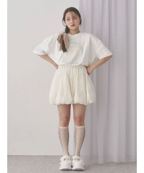 merry jenny（メリージェニー）の「ぬいぐるみたちのdream Tee（Tシャツ/カットソー・レディース・ピンク/オフホワイト・FREE）」の11枚目の写真