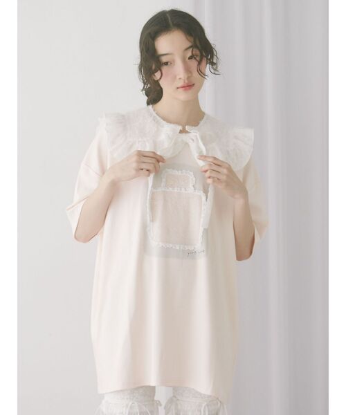 merry jenny（メリージェニー）の「ぬいぐるみたちのdream Tee（Tシャツ/カットソー・レディース・ピンク/オフホワイト・FREE）」の13枚目の写真