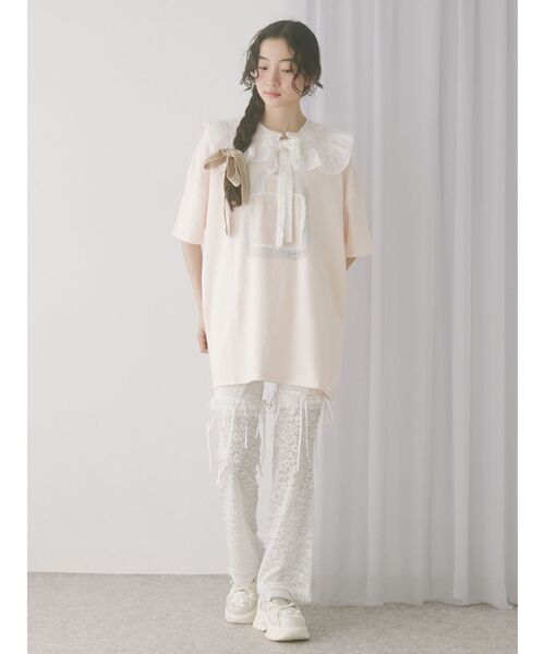 merry jenny（メリージェニー）の「ぬいぐるみたちのdream Tee（Tシャツ/カットソー・レディース・ピンク/オフホワイト・FREE）」の19枚目の写真