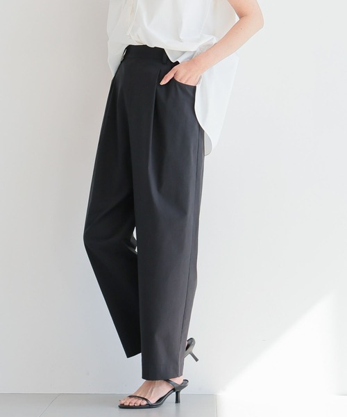 BARNYARDSTORM（バンヤードストーム）の「BARNYARDSTORM / リネンストレッチテーパードパンツ＜セットアップ対応＞【WEB限定サイズL】（その他パンツ・レディース・ブラック/ブラウン・S/M/L）」の3枚目の写真