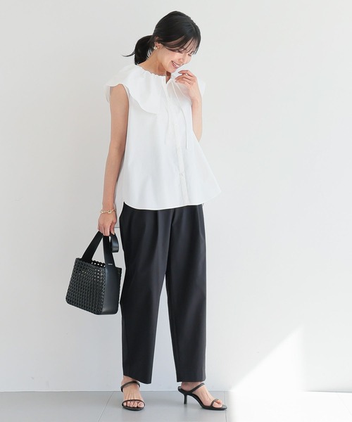 BARNYARDSTORM（バンヤードストーム）の「BARNYARDSTORM / リネンストレッチテーパードパンツ＜セットアップ対応＞【WEB限定サイズL】（その他パンツ・レディース・ブラック/ブラウン・S/M/L）」の5枚目の写真