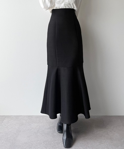 mipiarl(ミピアール)の「ハイウエストレースアップツイードマーメイドスカート(スカート・レディース・アイボリー/ブラック/チャコール・SMALL/LARGE/MEDIUM)」の12枚目の写真