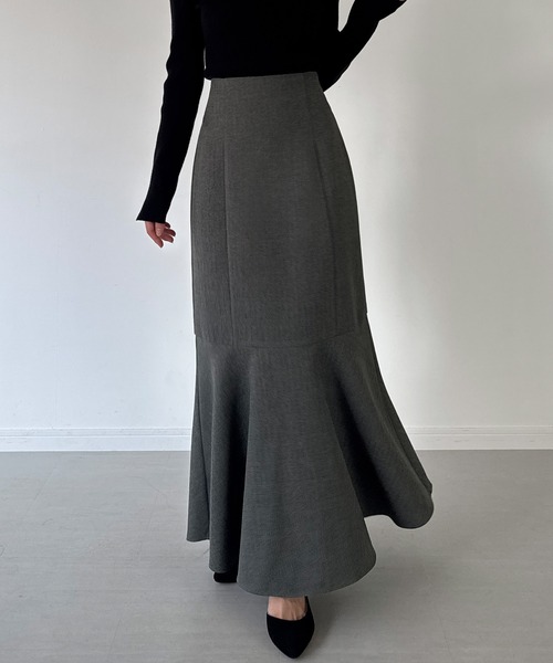 mipiarl(ミピアール)の「ハイウエストレースアップツイードマーメイドスカート(スカート・レディース・アイボリー/ブラック/チャコール・SMALL/LARGE/MEDIUM)」の19枚目の写真