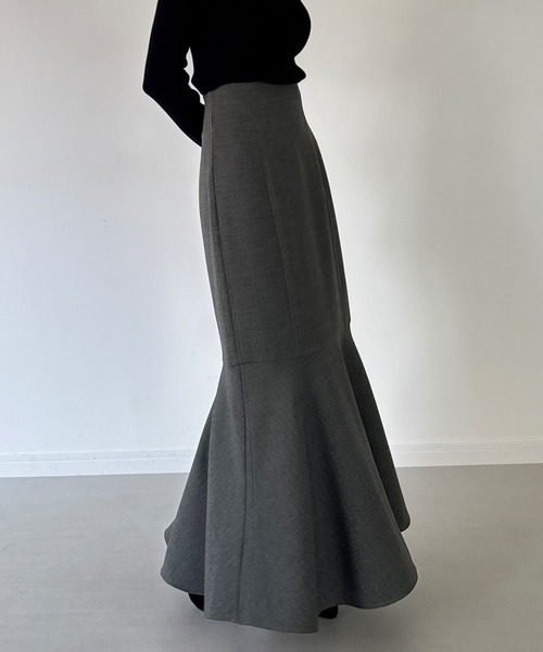 mipiarl(ミピアール)の「ハイウエストレースアップツイードマーメイドスカート(スカート・レディース・アイボリー/ブラック/チャコール・SMALL/LARGE/MEDIUM)」の20枚目の写真