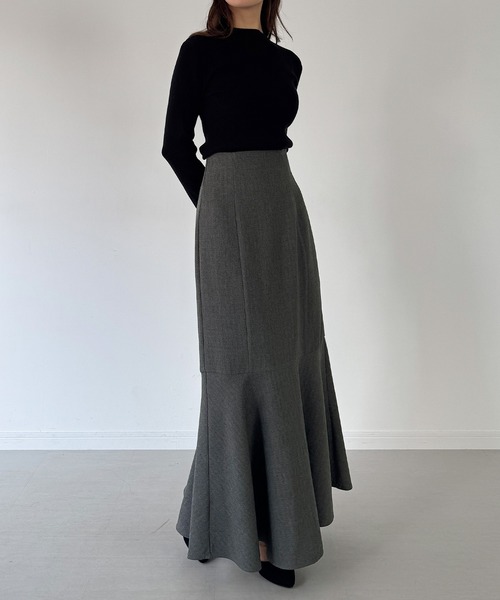 mipiarl(ミピアール)の「ハイウエストレースアップツイードマーメイドスカート(スカート・レディース・アイボリー/ブラック/チャコール・SMALL/LARGE/MEDIUM)」の21枚目の写真