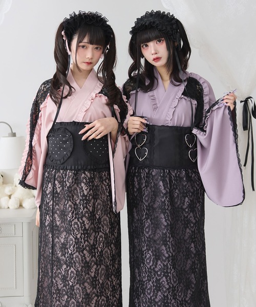 treat ürself レース浴衣　 クーポン利用でお得に！即購入可⭕️ treat ürself 浴衣 ブルーの白帯 レース浴衣 水色 treat ürself