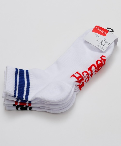 HANES(ヘインズ)の「【Hanes/ヘインズ】メンズ 【3足組】クォーターレングスソックス(ソックス/靴下・メンズ・ブラック/ホワイト・MEDIUM/SMALL)」の9枚目の写真