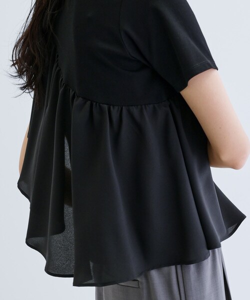 GALLEST（ギャレスト）の「サッシュフリルTシャツ（Tシャツ/カットソー・レディース・ブラック/ホワイト・38）」の11枚目の写真