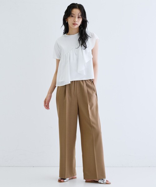 GALLEST（ギャレスト）の「サッシュフリルTシャツ（Tシャツ/カットソー・レディース・ブラック/ホワイト・38）」の12枚目の写真