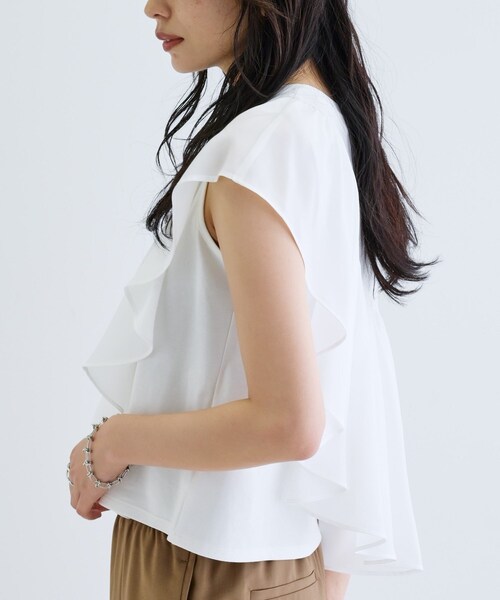 GALLEST（ギャレスト）の「サッシュフリルTシャツ（Tシャツ/カットソー・レディース・ブラック/ホワイト・38）」の14枚目の写真