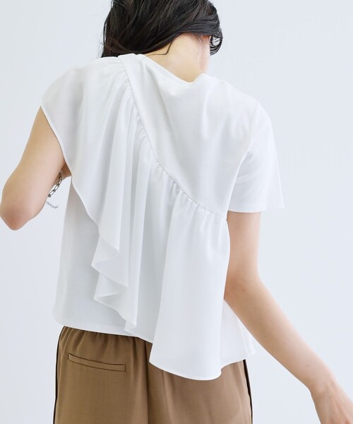 GALLEST（ギャレスト）の「サッシュフリルTシャツ（Tシャツ/カットソー・レディース・ブラック/ホワイト・38）」の15枚目の写真