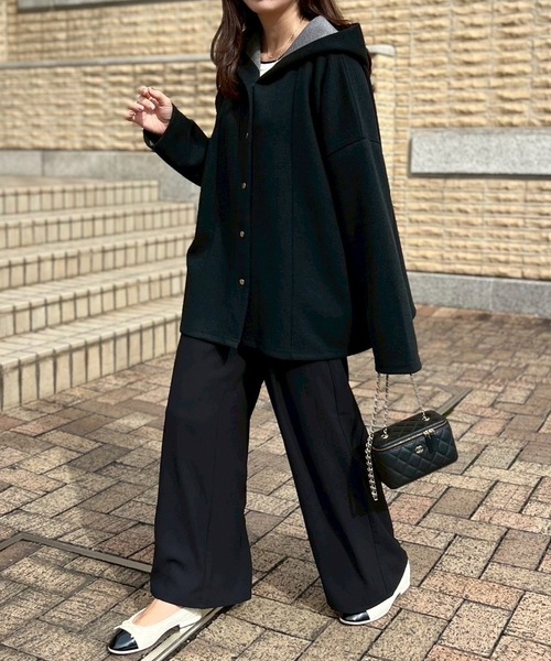 Emma Taylor（エマテイラー）の「ヘリンボーンフーディ―コート（その他アウター・レディース・ブラック/ライトベージュ・FREE）」の15枚目の写真