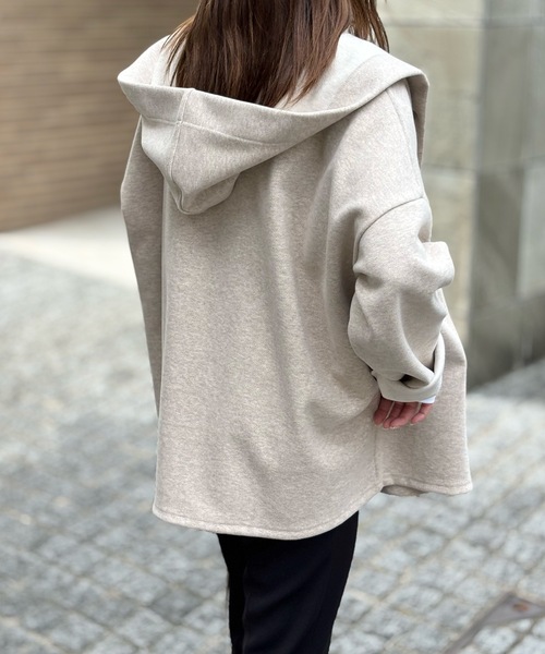 Emma Taylor（エマテイラー）の「ヘリンボーンフーディ―コート（その他アウター・レディース・ブラック/ライトベージュ・FREE）」の18枚目の写真