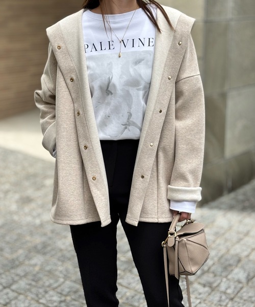 Emma Taylor（エマテイラー）の「ヘリンボーンフーディ―コート（その他アウター・レディース・ブラック/ライトベージュ・FREE）」の19枚目の写真