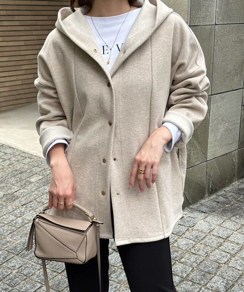 Emma Taylor（エマテイラー）の「ヘリンボーンフーディ―コート（その他アウター・レディース・ブラック/ライトベージュ・FREE）」の21枚目の写真